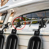 4pcs Stainless Steel Boat Fender Clips Quick Release Clips Boat Bumper Buoy Holders for Rail, Clamp on 5/8" Rope for Fastening Fender Lines, Ideal for Docking