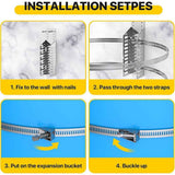 Universal Expansion Tank Water Heater Wall Mounting Bracket, Stainless Steel Diameter Pole Holder Brackets, Water Heater Earthquake Straps for Nitrogen Tank,Propane Tank