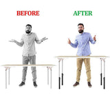 Table Leg Extenders for Folding Tables, Folding Table Legs Extensions for Straight and Bent Legs, Heavy Duty Steel 3 Levels Adjustable Folding Table Leg Risers, Raise Table Height