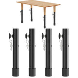 Table Leg Extenders for Folding Tables, Folding Table Legs Extensions for Straight and Bent Legs, Heavy Duty Steel 3 Levels Adjustable Folding Table Leg Risers, Raise Table Height