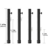 Table Leg Extenders for Folding Tables, Folding Table Legs Extensions for Straight and Bent Legs, Heavy Duty Steel 3 Levels Adjustable Folding Table Leg Risers, Raise Table Height