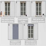 3 Layer 30*56 Inches Winter Insulated Window Curtain-Oxford Thermal Insulated Window Blanket with Fastener-Gray Window Insulation Kit for Winter Keeping Warm