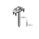 Fence Staples, 304 Stainless Steel Fence Nails for Softwood, Reusable Wire Fence Staples Screws for Mesh and Woven Fencing, 50pcs Fence Fasteners with Wire Fixer Hold Wire Firmly