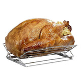 Adjustable Roasting Rack for 27.6 * 26.2 * 1.8cm, Stainless Steel Turkey Rack Insert - Fits Oven, Smoker & Grill, Dishwasher Safe Non-Stick