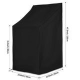 Outdoor Patio Furniture Covers Stacked Chairs , Lounge Chair Covers Outdoor Stack Chairs for All Weather Protection, Black, 65*65*120cm