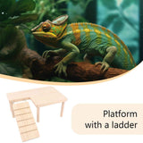 Reptiles Hideout Wooden with Climbing Ramp Bearded Dragon Hide Cave Wood Aquariums & Terrariums Accessories (L-shaped large size)