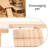 Reptiles Hideout Wooden with Climbing Ramp Bearded Dragon Hide Cave Wood Aquariums & Terrariums Accessories (L-shaped large size)