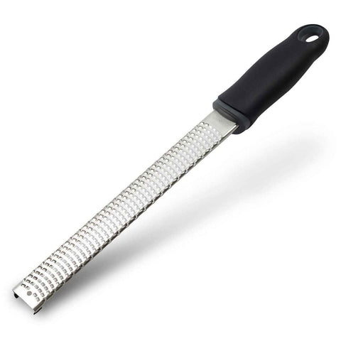Lemon Zester, Stainless Steel Kitchen Cheese Grater, Plastic Cover Ergonomic Soft Black Handle(black)