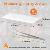 48PCS Ceramic Wool Wick for Tabletop Fire Pit, Table Top Firepit Sponge Fuel Core for Bioethanol Rubbing Alcohol, Suitable for /Flammtal/ Fireplaces, Extend Burning Time