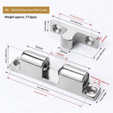 5Pcs 2.75"/ 70mm Double Ball Tension Roller Catch Latch, Solid Brass Hardware Fitting with Screws for Cabinet, Closet & Furniture Door, Chromium Plated