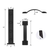 Garage Door Magnetic Decorative Hardware, 6 Pieces Rectangle Garage Door Magnets Accents Curb Appeal Faux Hinges and Handles Garage Door Decor Hardware Kit, Black(4 Hinges+2 Handles)