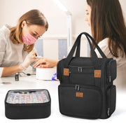 Nail Polish Organizer, Nail Polish Storage Holds 84 Bottles, Nail Organizers and Storage Bag Travel Case -Black