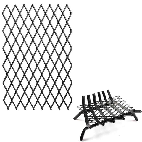 Fireplace Grate Ember Retainer,12x7inches Steel Fireplace Ember Retainer Mesh,Metal Ember Retainer for Use on Fireplace Grates (Small)