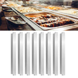 8Pcs 12 Inch Stainless Steel Adaptor Bar Table Adapter Bar Long Divider Metal Food Divider for Restaurant Kitchen Food Service Accessories