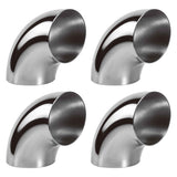 3 Inch 90 Degree 304 Stainless Steel Bend Tube Exhaust Elbow Pipe for Car Customized Modified Exhaust System-4pcs