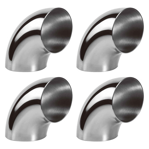 3 Inch 90 Degree 304 Stainless Steel Bend Tube Exhaust Elbow Pipe for Car Customized Modified Exhaust System-4pcs
