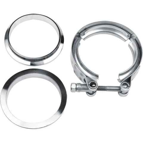 3.0 Inch V Band Clamp for Flange Kit Stainless Steel (with flanges) 304 Stainless Steel, for Turbo Exhaust Downpipe, Racing Pickup Truck Exchange Exhaust Systems