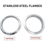 3.0 Inch V Band Clamp for Flange Kit Stainless Steel (with flanges) 304 Stainless Steel, for Turbo Exhaust Downpipe, Racing Pickup Truck Exchange Exhaust Systems