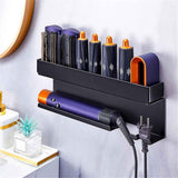 7 in 1 Storage Hair Dryer Holder for Curling Iron Accessories, Hair Tool Organizer Wall Mount, Curling Iron Holder Organizer, Bathroom Hair Straightener Holder Stand for Styler Attachments Organizer, Black