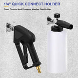 Pressure Washer Gun Holder, Foam Cannon Holder, 1/4" Quick Connect Foam Cannon Wall Mount, Foam Gun Storage Rack Wall Mount Tool Holder for Organize and Store Power Washing Accessories, 4 Pack