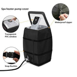 Hot Tub Spa Heater Pump Cover with Transparent PVC Top Window and Zipper Opening,Heavy Duty Waterproof Dustproof Hot Tub Insulated Pump Cover for Multiple Brands (Black)