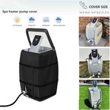 Hot Tub Spa Heater Pump Cover with Transparent PVC Top Window and Zipper Opening,Heavy Duty Waterproof Dustproof Hot Tub Insulated Pump Cover for Multiple Brands (Black)