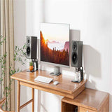 Desktop Speaker Stands with Vibration Absorption Pads, Metal Speaker Stands Pair Support Up to 10lbs,Bookshelf Speaker Stands for Better Audio Experience