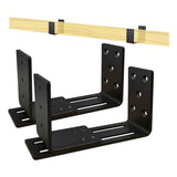Adjustable Barricade Brackets (2pcs) - Drop Open Bar Holder for Security Door Reinforcement Steel U Bracket for Outswing and Inswing Doors or Gates