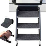 RV Step Covers 4 Pack 24" Wide x 7.5" Deep Camper Step Covers, Non Slip RV Stair Treads for Travel Trailers, Mobile Home, Motorhome (Gray)