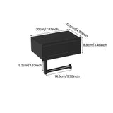 Toilet Paper Holder with Built-in Storage Drawer | Glossy Plastic Bathroom Organizer | Dual-Mount Rust-Resistant, Adjustable Shelf & Left/Right Wall Mount (Black ,oniy box)
