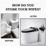 Toilet Paper Holder with Built-in Storage Drawer | Glossy Plastic Bathroom Organizer | Dual-Mount Rust-Resistant, Adjustable Shelf & Left/Right Wall Mount (Black ,oniy box)