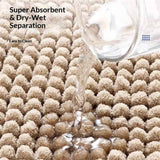 Non-Slip Bath Rug,Extra Soft Microfiber Bedroom Shag Carpet with Anti-Slip Backing,Water/Dust Absorbent Fast Dry Shower Mat,Sound Insulated Stairs Pad,Machine Washable (15 x 23 Inches)
