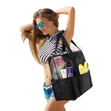 Black-color Mesh Beach Bag Family - Large Tote Bag for Cruise Pool Toys Beach Vacation Essentials（60*17*34cm）