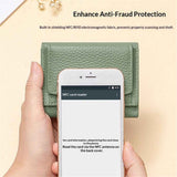 Small Leather Wallet for Women with Coin Pouch Compact Trifold Mini Pocket Wallet with Cash Slot and Card Holders Great for Daily or Travel (Green)