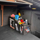 Car Seat Organizer Backseat Car Organizer with 4 Compartments, 4 Cup Holders and 7 Mesh Pockets for Front and Rear Seat, Black