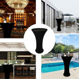 24x43 Inch Black Cocktail Table Cloth Fitted Round Bar Table Stretch Highboy Cocktail Table Covers for Banquet Outdoor Party Wedding Bar Round Bottom Black