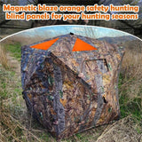 Set of 4 Safety Hunting Blind Panel Set – Magnetic Signal Panel with 12 Buttons & Storage Bag,Portable Blind Cover for Ground Blind Tree Stand