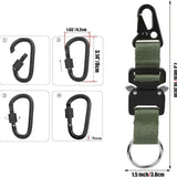 2 pack Keychain for Men with Quick Release Buckle Gear Clips with Clip and Stainless Steel Ring（green）