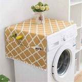 Washing Machine Organizer, Pattern with Effect Ornamental Antique Feminine Design, Anti-slip Fabric Top Cover for Washer Dryer, Yellow ,22 x 51 Inch