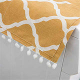 Washing Machine Organizer, Pattern with Effect Ornamental Antique Feminine Design, Anti-slip Fabric Top Cover for Washer Dryer, Yellow ,22 x 51 Inch