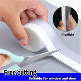 2 pack Silicone Seal Weather Stripping Tape 16.5 Feet Strip Bottom Draft Insulation Stopper Tape Weatherproof Soundproof for Door or Window Bathroom Shower Glass Gaps（45mm*5m）