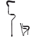 Adjustable Folding Crutch, Metallic Grey -  Size 5'2" - 6'2" Durable Ergonomic Fashion Design and Comfort Handles,Pack of 1