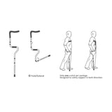 Adjustable Folding Crutch, Metallic Grey -  Size 5'2" - 6'2" Durable Ergonomic Fashion Design and Comfort Handles,Pack of 1