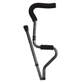 Adjustable Folding Crutch, Metallic Grey -  Size 5'2" - 6'2" Durable Ergonomic Fashion Design and Comfort Handles,Pack of 1