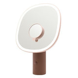 LED Makeup Mirror, Rechargeable Table Makeup Lights, 3X Magnification, Adjustable Brightness, Touch Control, Gifts (Pink/Brown)