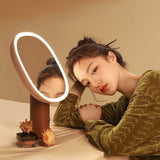 LED Makeup Mirror, Rechargeable Table Makeup Lights, 3X Magnification, Adjustable Brightness, Touch Control, Gifts (Pink/Brown) In Australia - Darrahopens