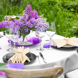 12 Pcs White Flower Napkin Rings Set, Holiday Gold Napkin Ring Holder Floral Serviette Buckles for Wedding Party Banquet