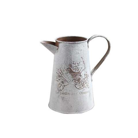 Home Decor Home Decor Shabby Chic Galvanized Finish Metal Vase Country Rustic Pitcher Primitive Jug Watering Can
