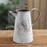 Home Decor Home Decor Shabby Chic Galvanized Finish Metal Vase Country Rustic Pitcher Primitive Jug Watering Can
