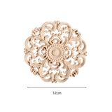Round Wood Appliques Onlays, 1-Pack Unpainted Wooden Carved Flower Carvings Decals for Wall Cupboard Mirror Mantel Door Bed In Australia - Darrahopens